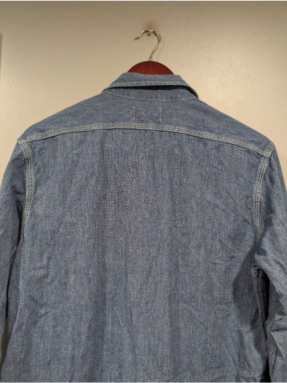 Taylor Stitch Blue Denim Utility Shirt Sz 42 Men's Long Sleeve Button Up - Picture 13 of 16